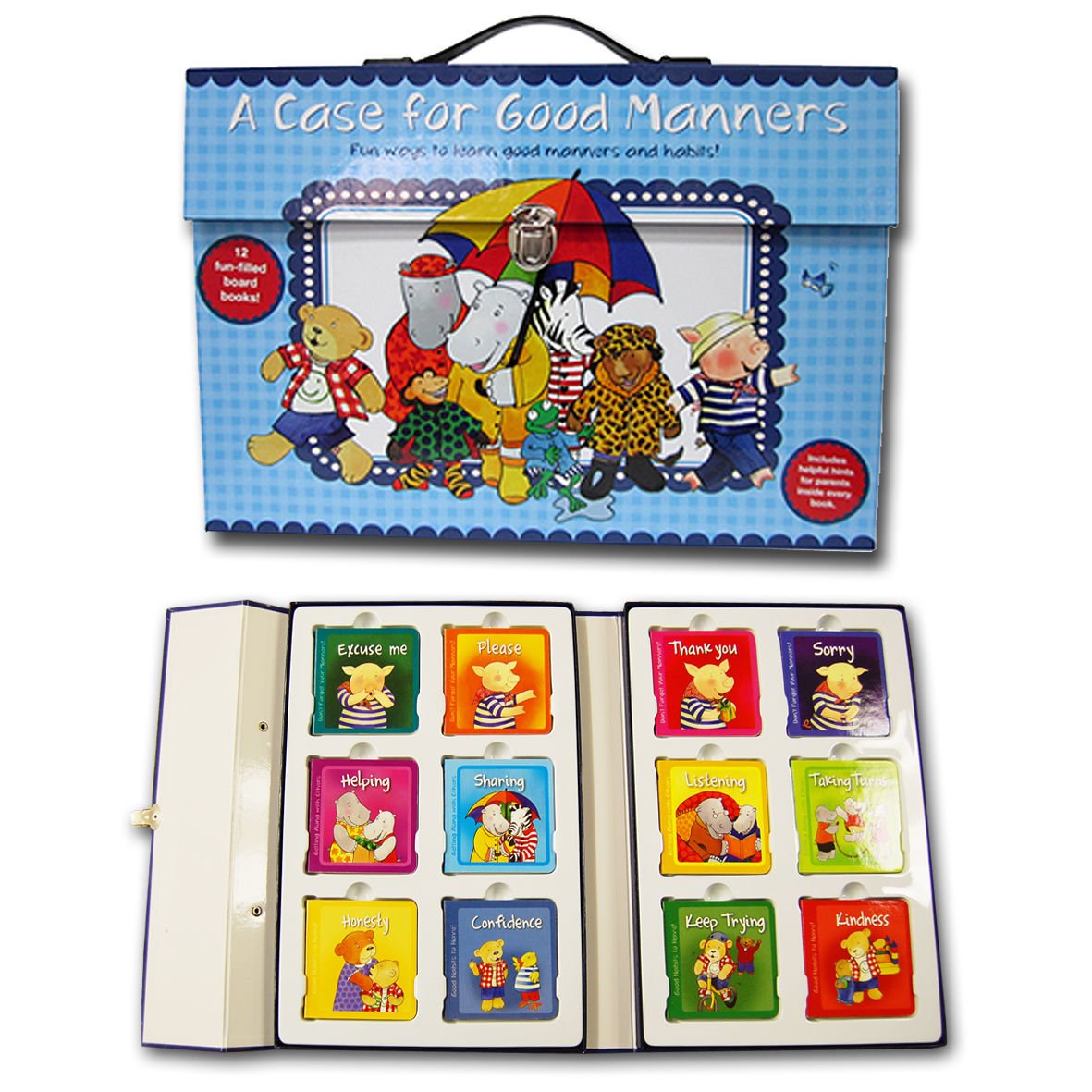 A Case of Good Manners Children's Collection Fun Ways To Learn Good Manners and Habits 12 Board Books Set (Kindness, Honesty, Sharing, Helping, Please, Sorry, Thank you & 5 More)
