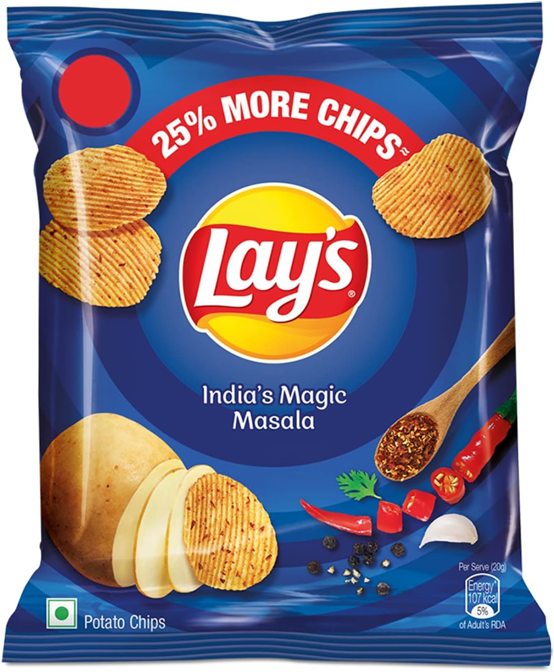 Lay's Potato Chips - Magic Masala, 37.5g/26.5g/30.5g Pouch