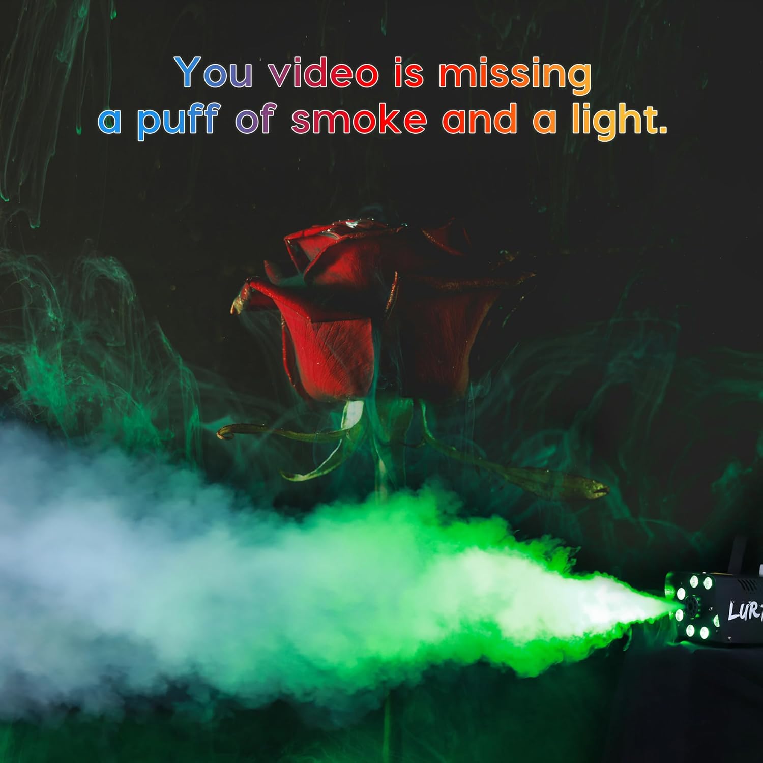 LURT Fog Machine Mini LED Smoke Machine Portable 13 Colorful Lights 500W 2500CFM Small with Wireless Remote Control Auto Mode for Indoor Outdoor Party Wedding Halloween DJ and Stage Effect