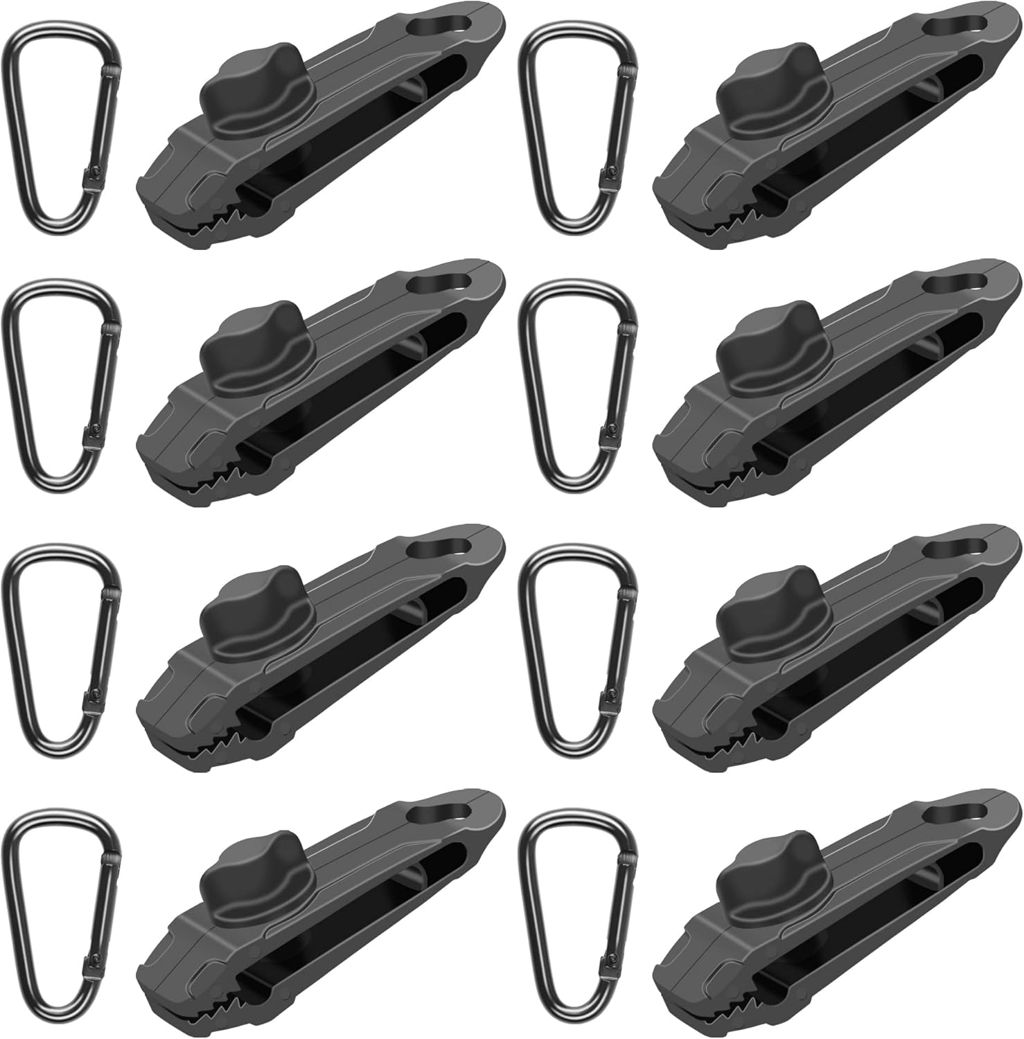 Tarp Clips with Carabiner Clamps Tent Tighten Kit Heavy