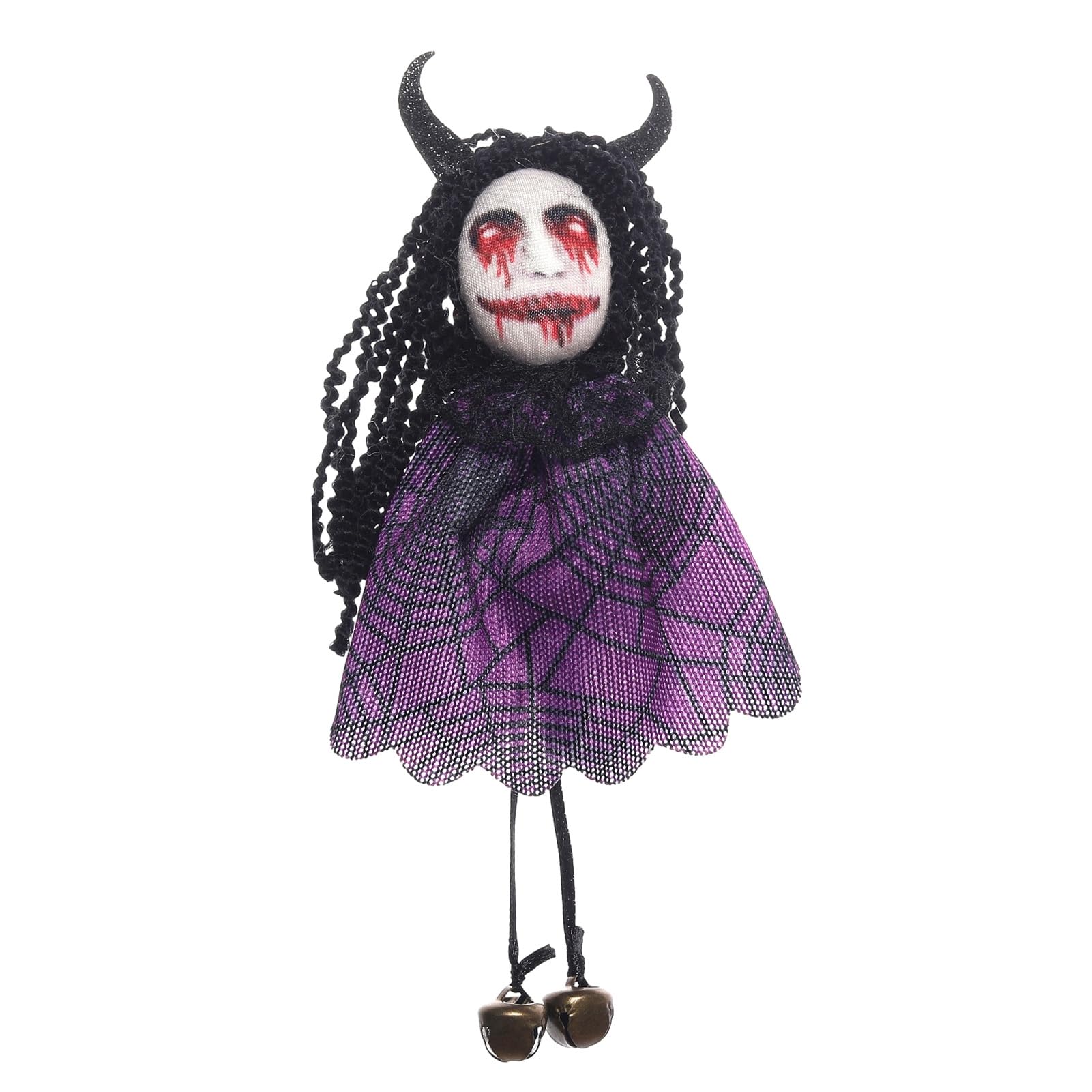 RetroNest Halloween Ghost Pumpkin Witch Figurine,Spooky Doll Ornament For Shelf Table Party Hanging Pendant Home Trick Or Treat Decor Gift Purple