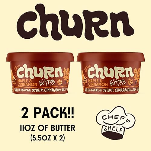 Miniatura 27 de Churn Mantequilla de ajo y chalota, mantequilla saborizada mezclada con mantequilla orgánica alimentada con hierba (5.5 onzas, paquete de 2) – Sin