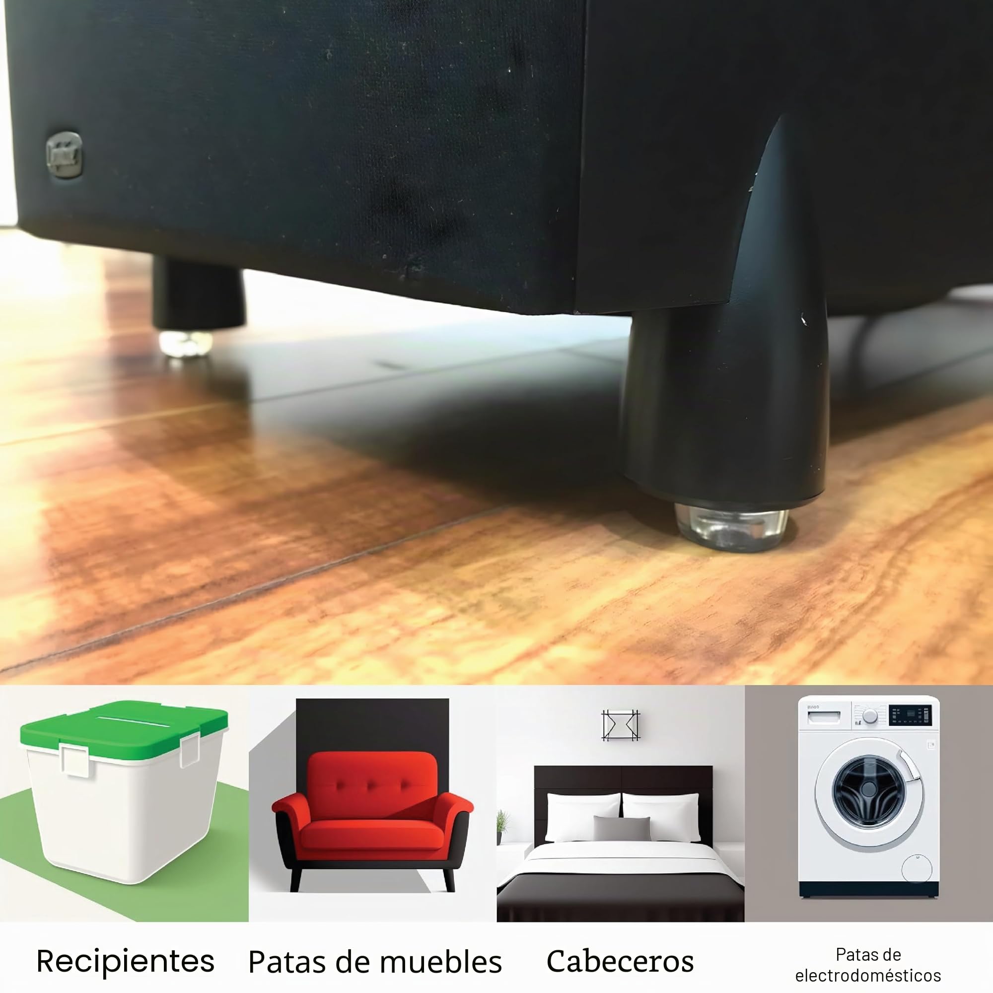 Parachoques pequeños Transparentes para pomos de Puerta (Juego de 12) topes de Puerta autoadhesivos, Protectores de Pared, Patas de Goma para Altavoces, electrónica, Muebles