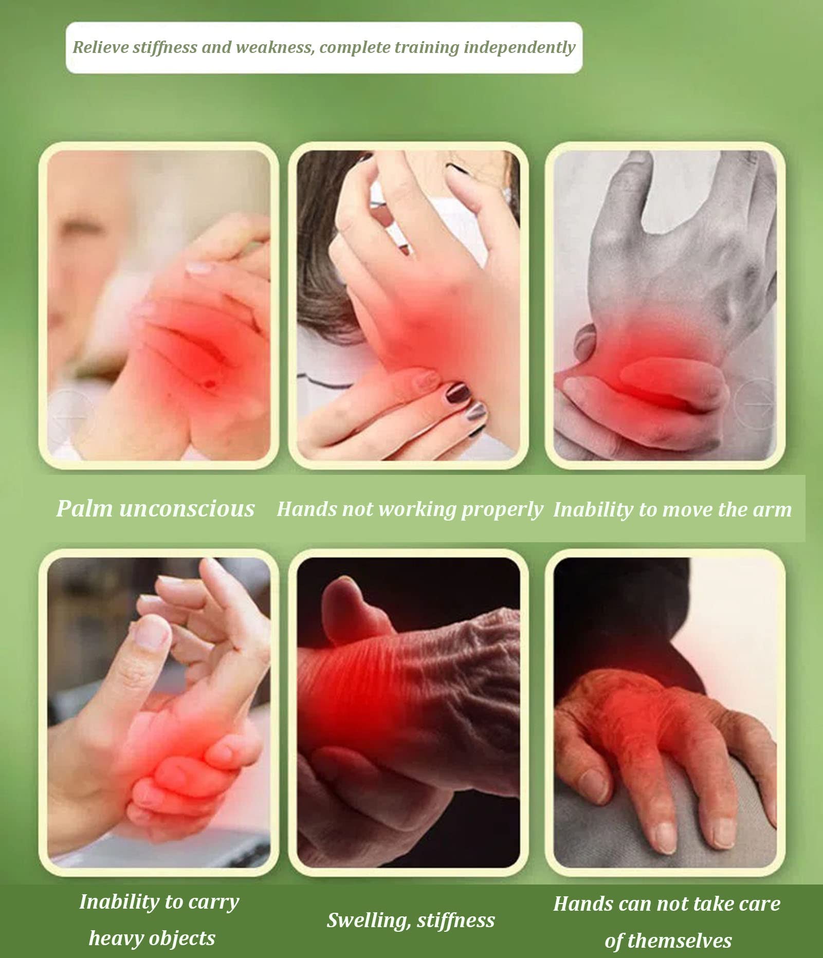 Guantes De Robot De Rehabilitación, Equipo De Recuperación De Golpes De Mano, Protector De Abrazadera Para Enderezar Los Dedos, Para La Recuperación De La Función De La(Size:Código L,Color:Derecha)