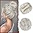SOFEIYAN Claw Clip Messy Bun Hair Piece Wavy Curly Hair Bun Clip in Claw Chignon Ponytail Hairpieces Synthetic Tousled Updo Hair Extensions Scrunchie Hairpiece for Women, Silver Grey