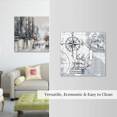 Miniatura 7 de Cubierta de interruptor de luz, velero náutico, brújula, boceto, barco, placa de pared de 2 cuadras, placa de interruptor de luz doble, cubierta