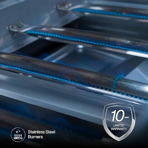 Miniatura 4 de Spire Parrilla premium con cabezal integrado, 6 quemadores con quemador trasero, parrilla de propano convertible a gas natural, cabezal de parrilla