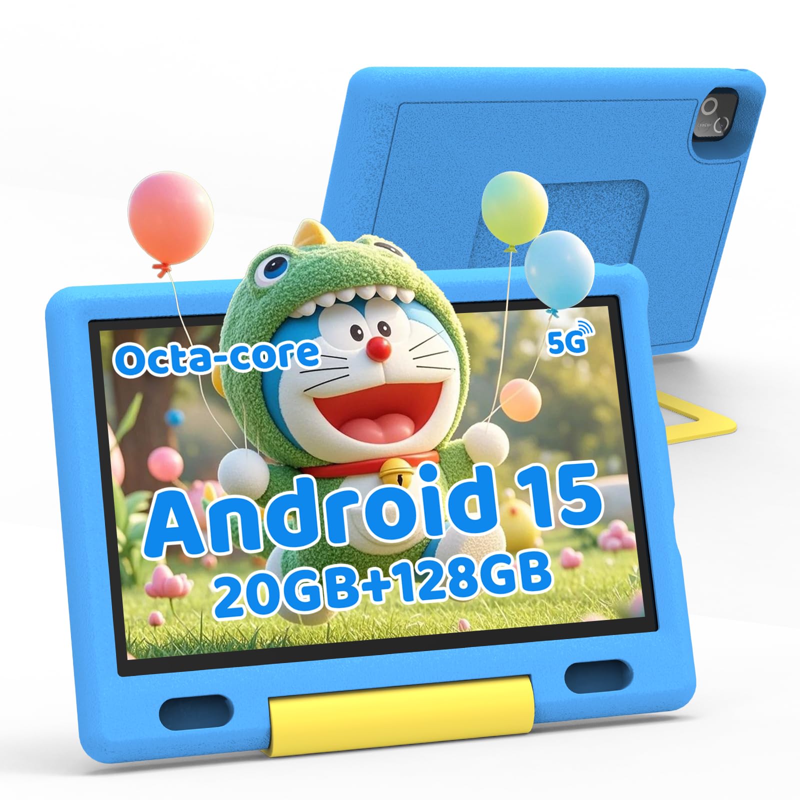 Gleeso Kids Tablet, Android 15 Tablet for Kids 10 inch Octa-Core with Case, 128GB 1TB TF Card Expandable for Toddler Children, Parental Control, Dual