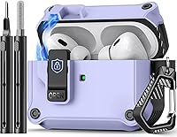 Vista 7 de Compatible con AirPods Pro 2ª/1ª generación, estuche con cierre magnético automático y kit de limpieza, compatible con funda Magsafe - Negro