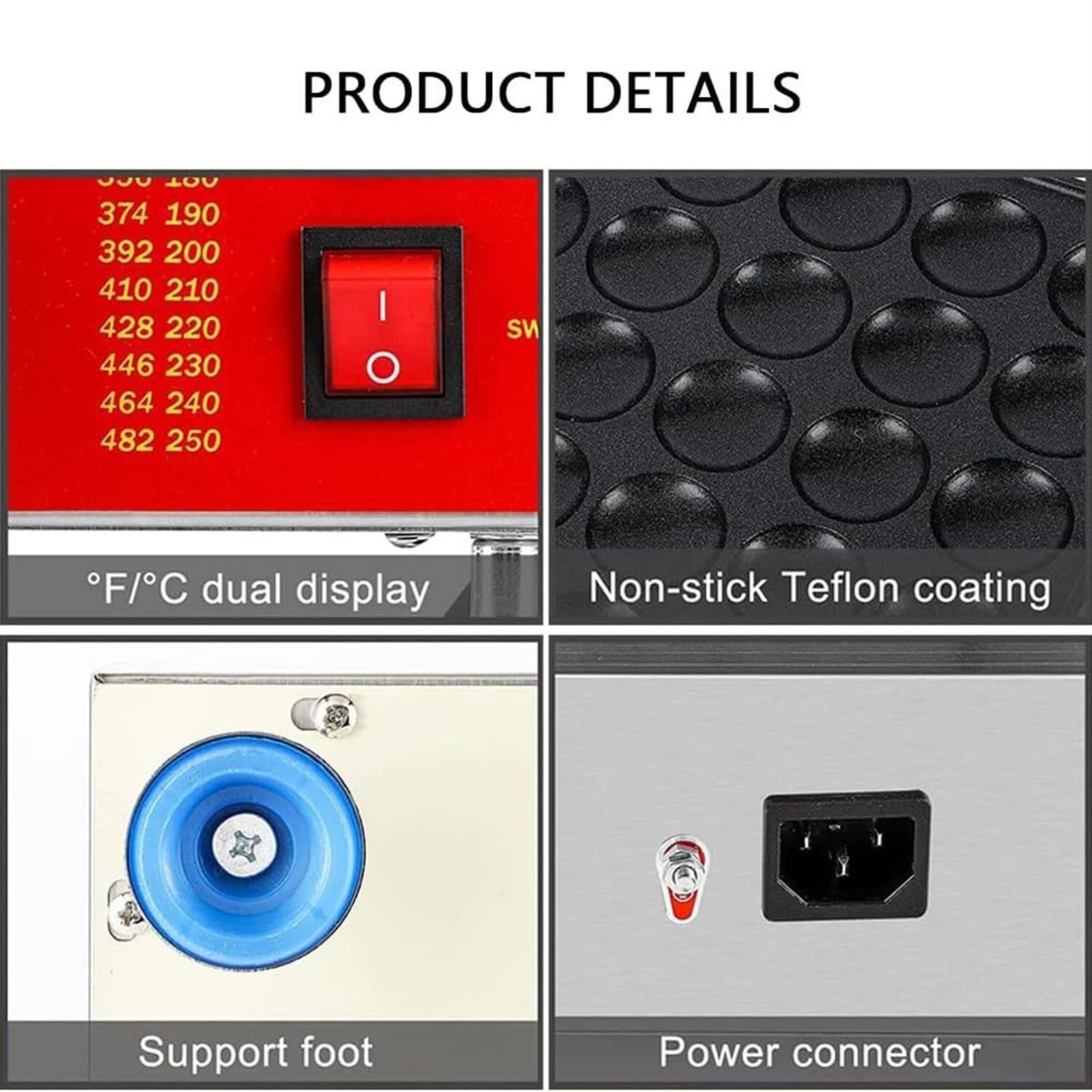 Mini máquina para Hacer panqueques holandeses, máquina Comercial para Hacer dorayaki, Plancha eléctrica Antiadherente con Calentamiento Uniforme para panadería, hogar y Restaurante,100hole