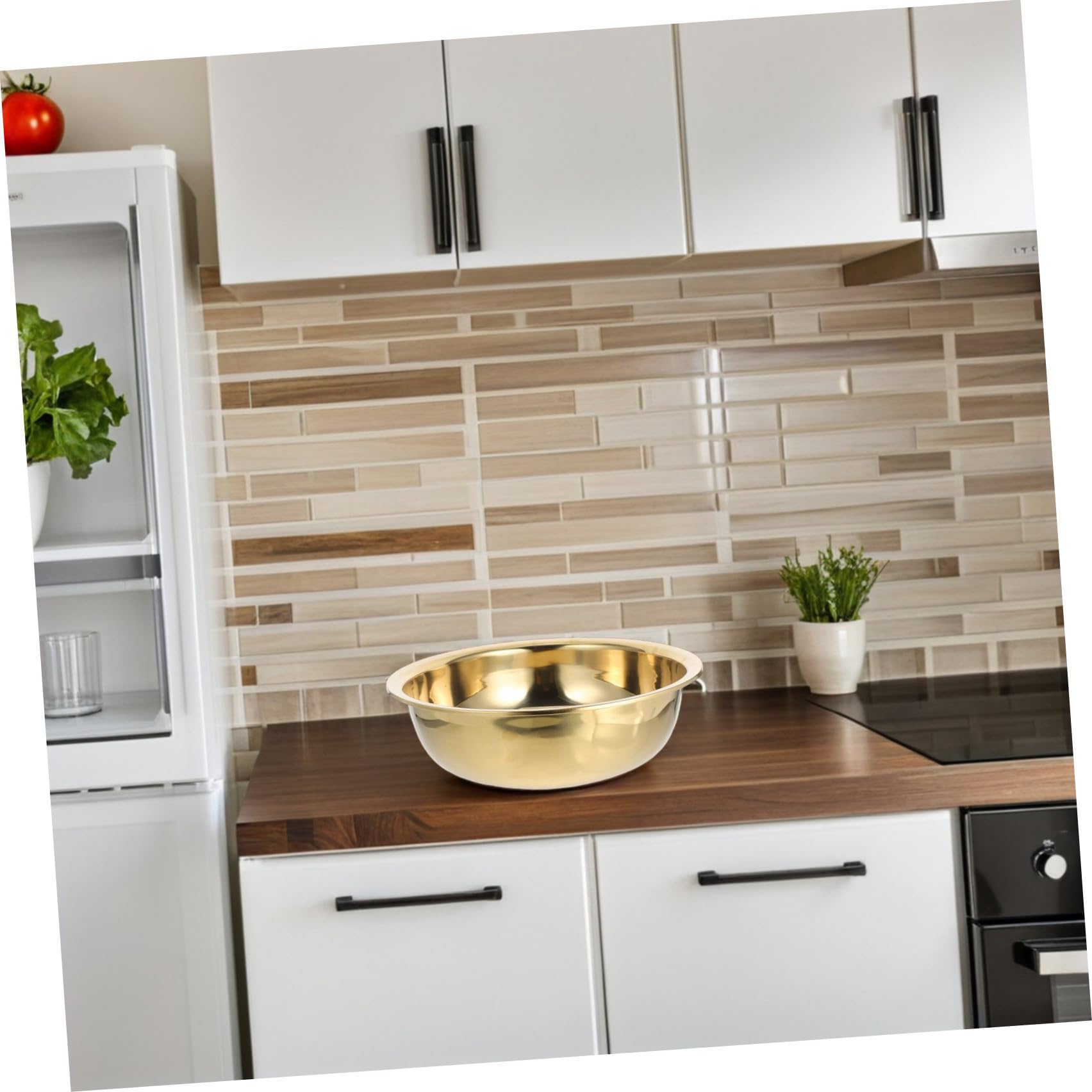 Ciieeo Multifunktionales Edelstahl-waschbecken, Rührschüssel, Gemüsewaschbecken, Badezimmer-gesichtswaschbecken, Tragbares Fußbad für Den Heimgebrauch, 15 Zoll, Gold