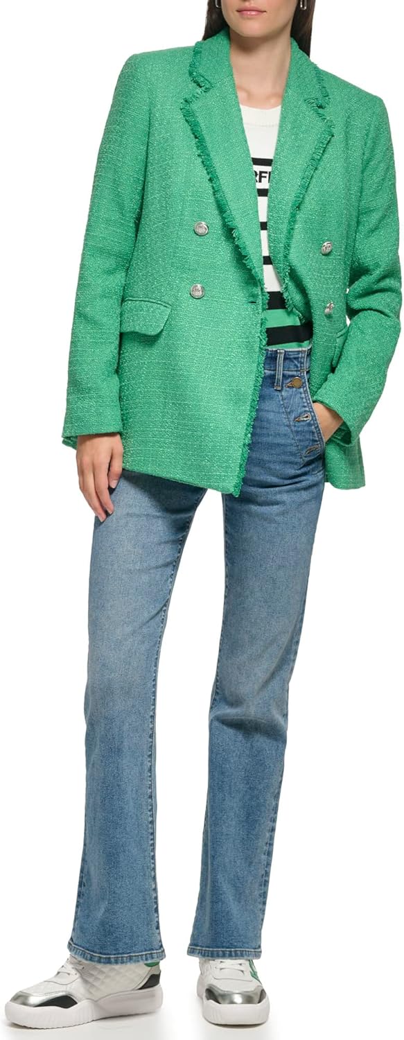 KARL LAGERFELD Paris Women's Elevated Tweed Blazer Jacket - Image 2