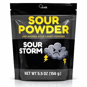 Sour Powder Sour Candy Powder for Dessert Topping, Drink Rimmer, Frozen Fruit Sour Candy Dust 5.5 Ounce Refill Bag