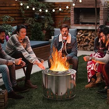 Amazon.com : Giantex Smokeless Fire Pit for Outside, 19.5