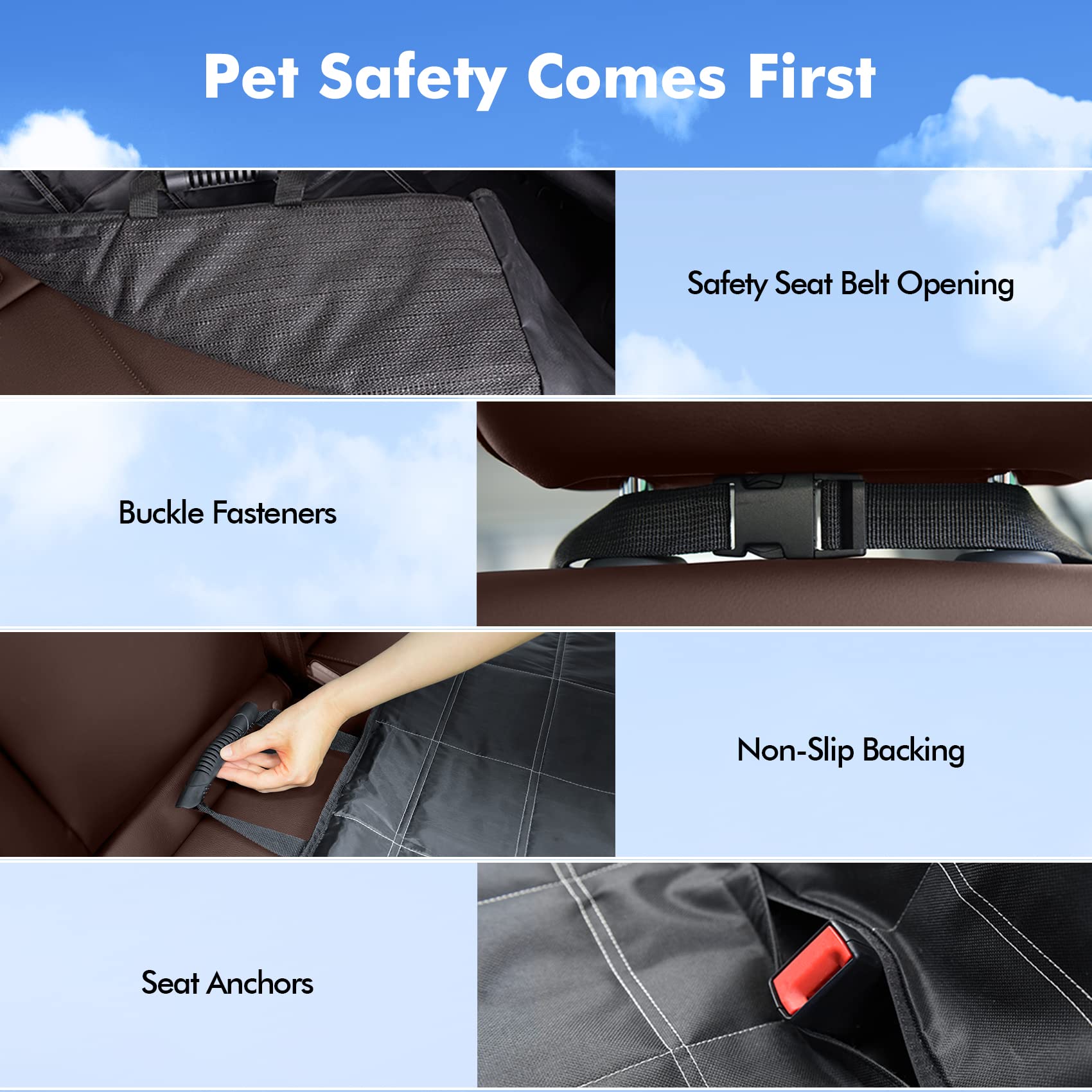 Hundedecke Auto Rückbank 4-in-1, 100% Wasserdicht, Rücksitz mit Seitenschutz, Hundesitz Auto Rückbank für PKWs, LKWs, und SUVs, Kratzfeste rutschfeste Autoschondecke Hundedecke Rücksitz