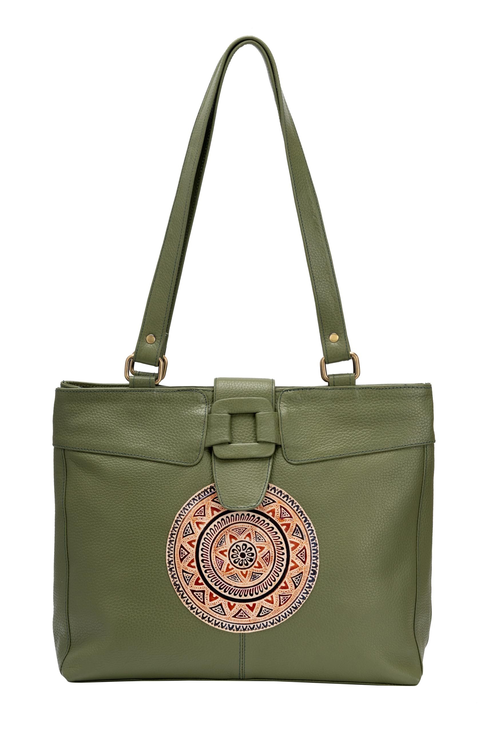 TANN IN Genuine Leather Ladies handbag - Handmade with Shantiniketan motif print Handbag for Women (Olive Green) (B0D6WWVXWJ) Amazon Price History, Amazon Price Tracker