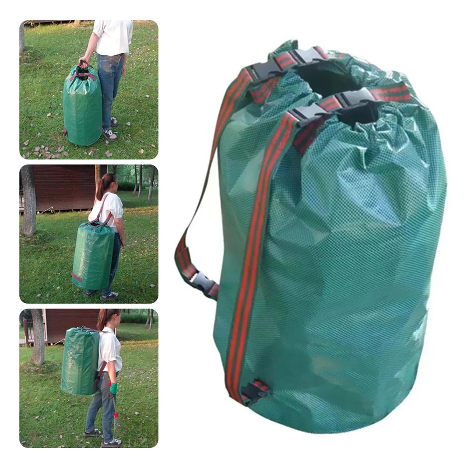 Bolsa de jardín 120-300L bolsas gran capacidad saco hojas reutilizable contenedor basura malas hierbas(272L)