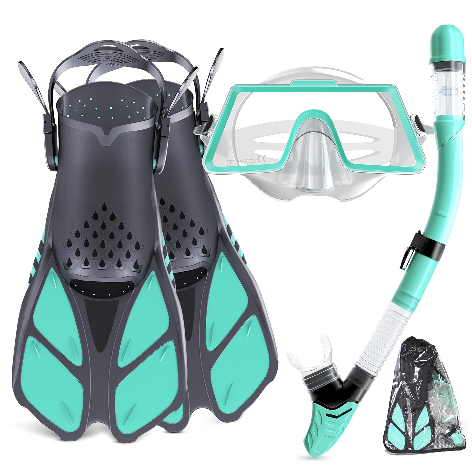 Buy Tongtai Snorkeling Gear for Adults with Fins SnorkelDry Top