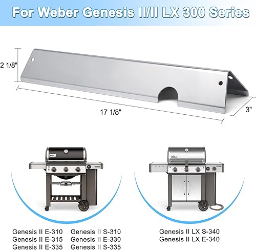 Miniatura 2 de Adviace Barras aromatizantes 6603266795 y deflectores de calor 6604066685 para Weber Genesis IILX 300, Genesis II E-310, II S-310, II S-335, II