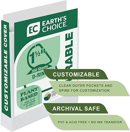 Vista 143 de Samsill - Carpeta de anillos redondos de 3 pulgadas, respetuosa con el medio ambiente, con certificado USDA Biobased, colección de moda, paquete