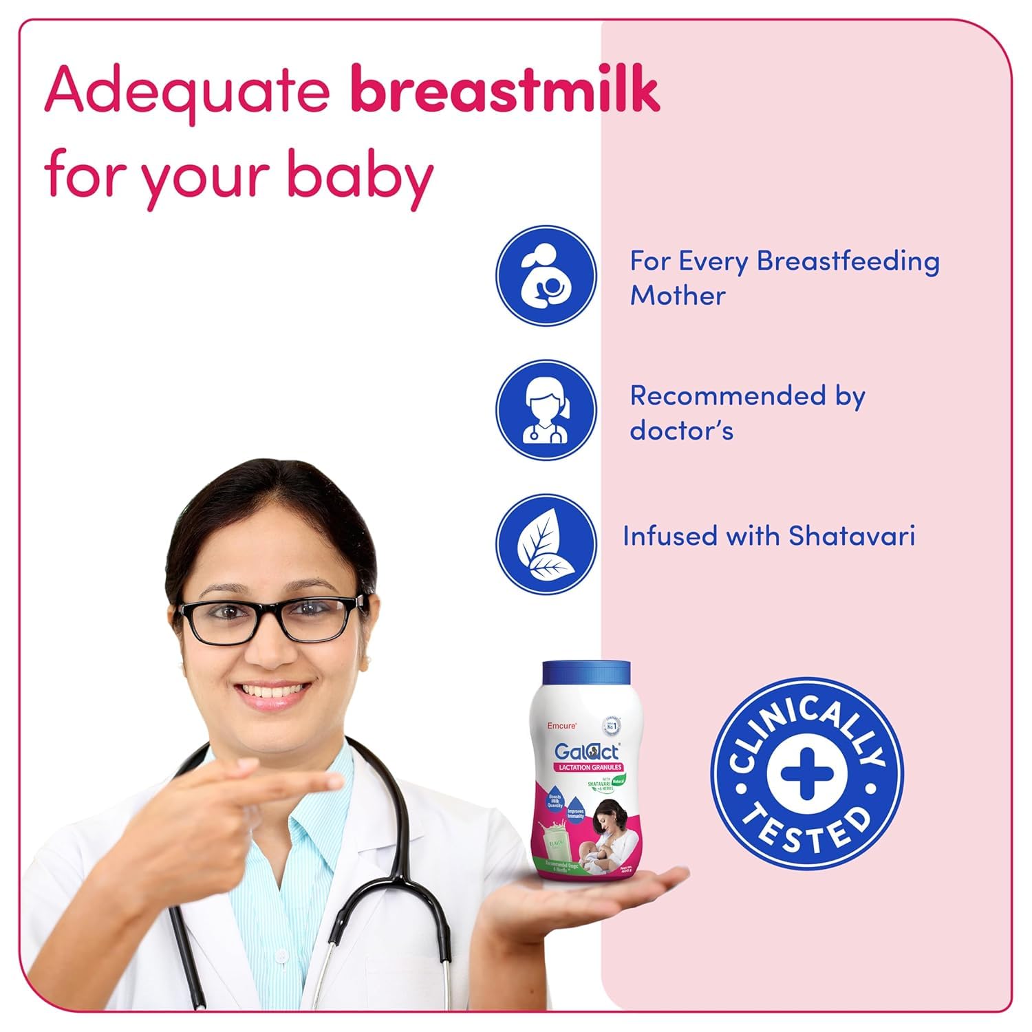 Galact Lactation Granules 600g x 2 for Breastfeeding Mothers | 4X Breast Milk Boost | Clinically Tested Lactation Supplement | Shatavari & 6 Herbs | Boost Immunity | Elaichi Flavour | 60 Days Pack 2