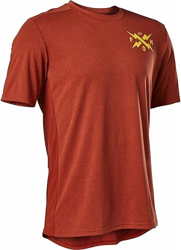 Fox Racing Ranger Dri-Release - Camiseta de manga corta para hombre, arcilla roja calibrada, talla M, Arcilla roja calibrada