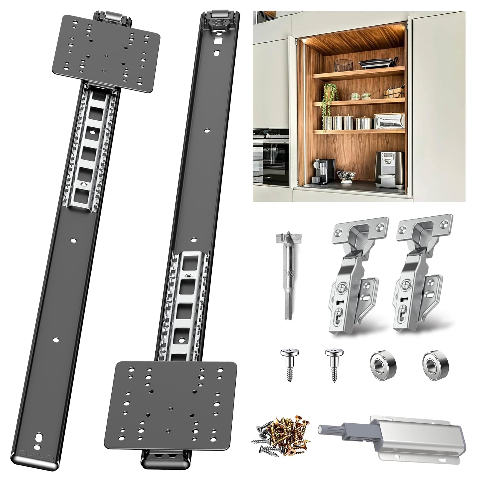 Pocket Door Slide Kit – Soft Close, Hidden Sliding（22in,Set 1 ）
