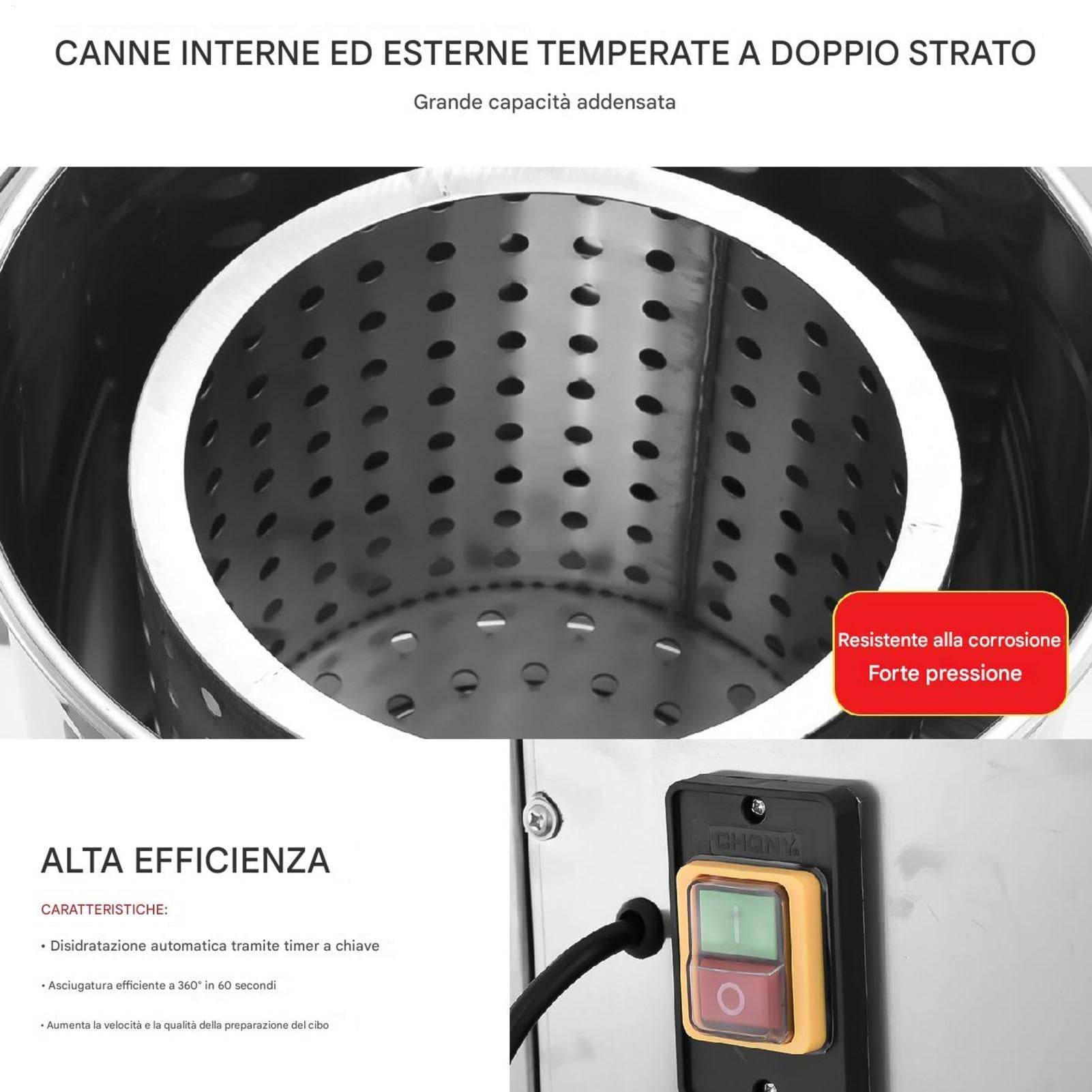 Centrifuga elettrica per Insalata, centrifuga per Verdure Essiccatore per