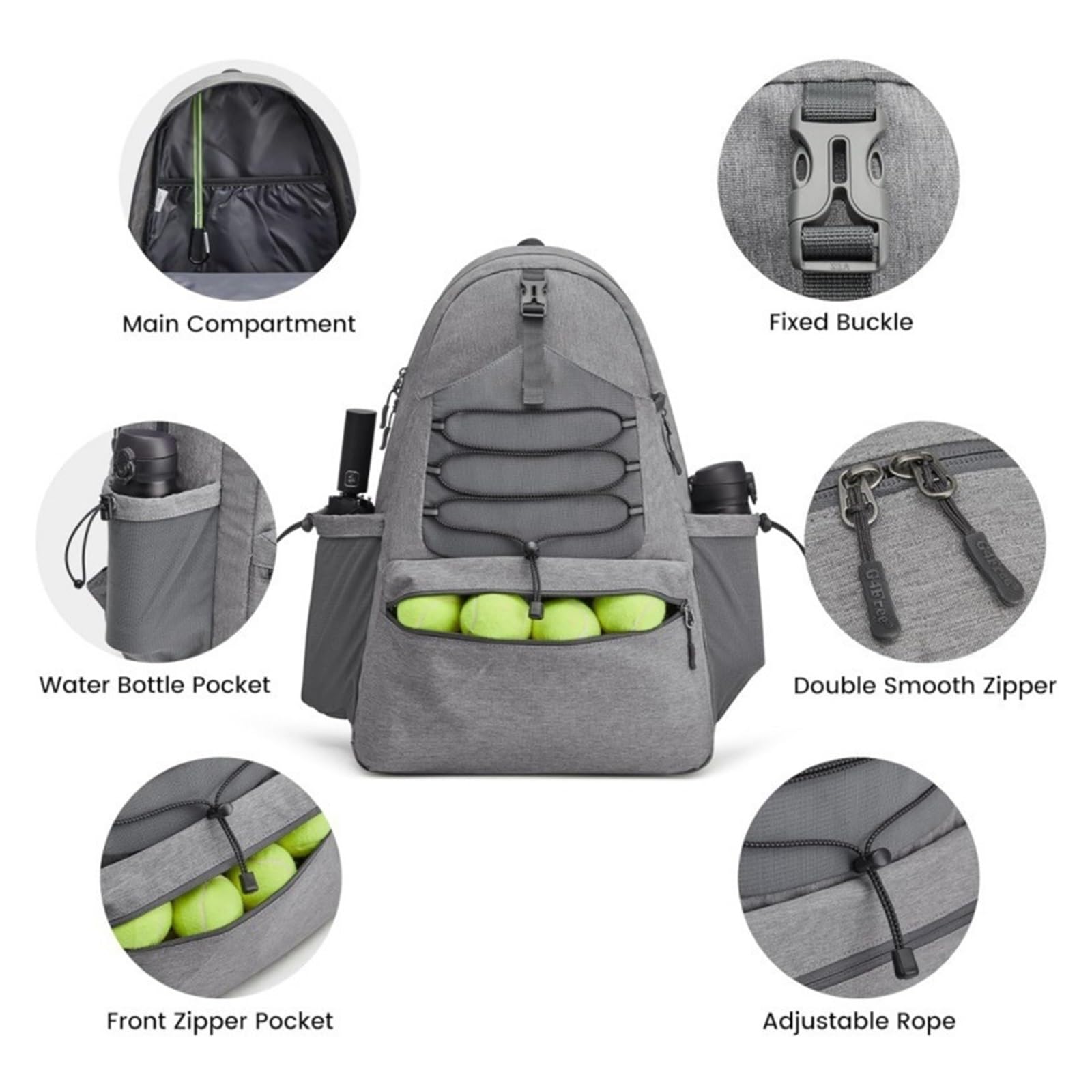 Borsa Da Tennis Zaino Uomo E Donna Di Grandi Dimensioni Può Contenere 4 Racchette Dispone Uno Scomparto for Le Scarpe