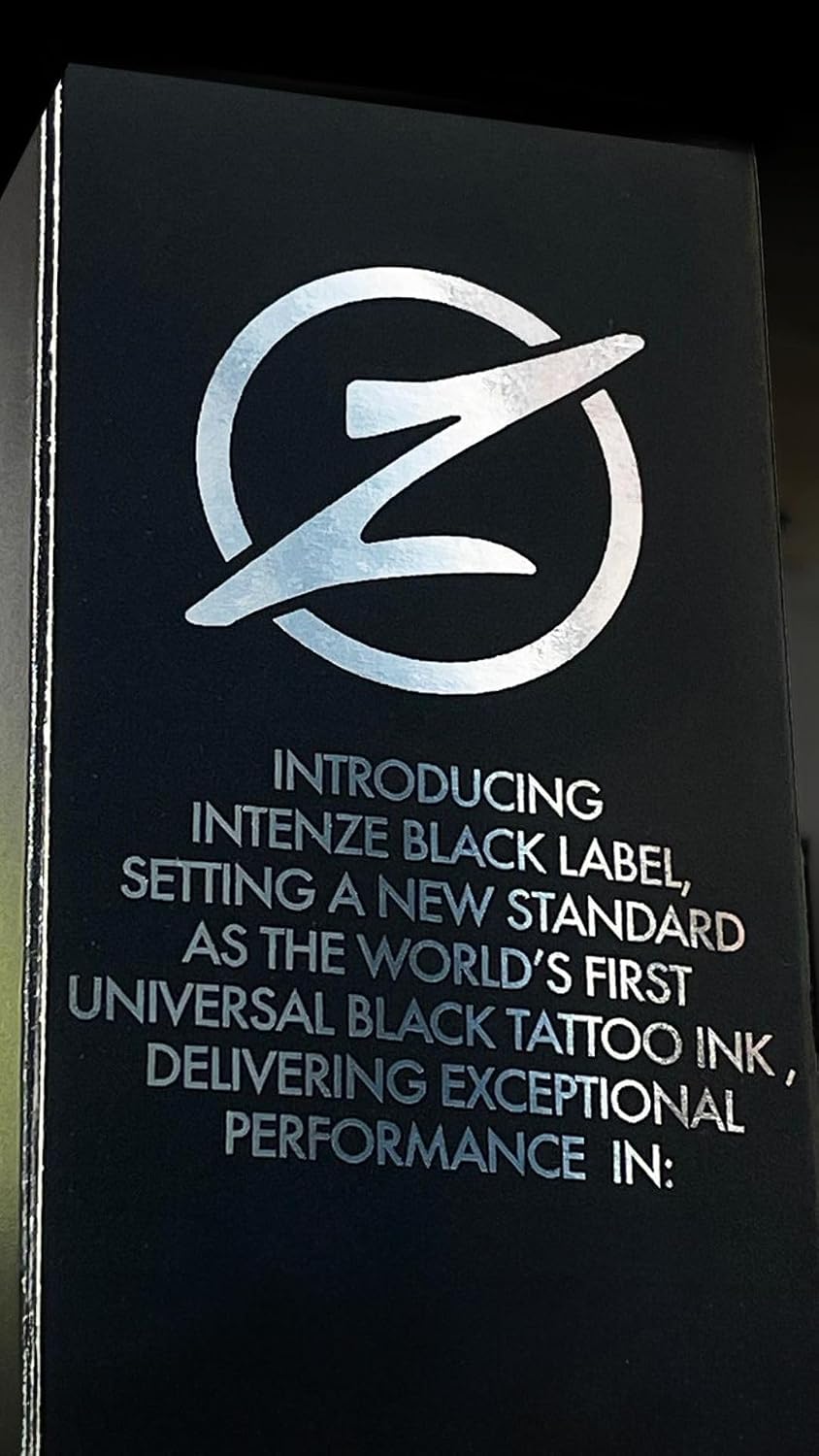 Intenze Black Label Tattoo Ink 8 oz - Professional Lining and Shading Black - Sterilized, Vegan, Reach-Compliant, Made in the USA