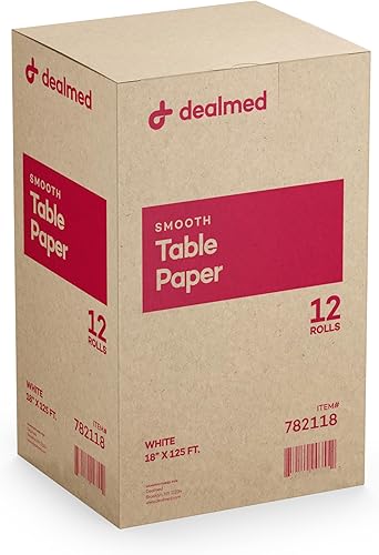 Miniatura 17 de Dealmed Rollo de papel de mesa de examen médico Fundas desechables para médicos, médicos, cambio de pañales, depilación, quiropráctico, rastreo
