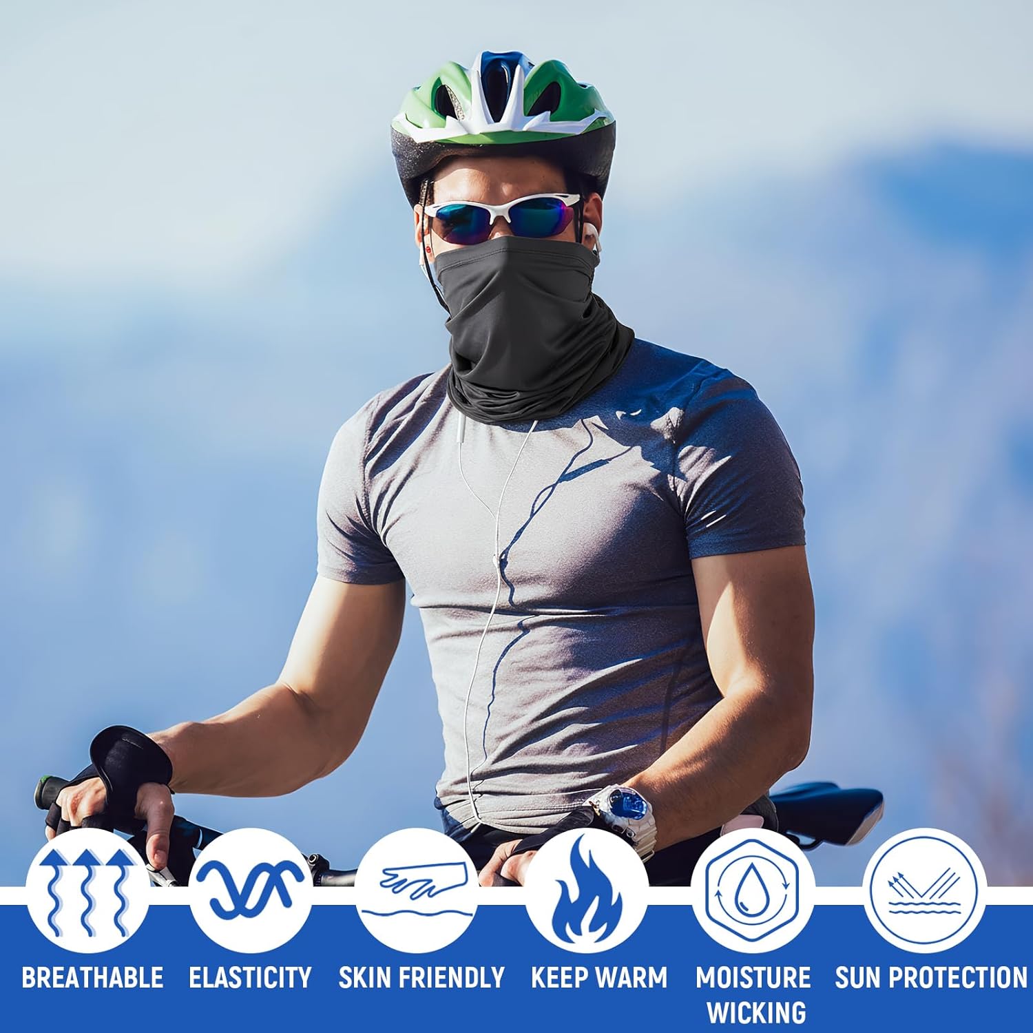 40 Pcs Neck Gaiter Bulk Summer Face Mask UV Protection Face Cover Scarf Balaclava Bandana for Men Women Sports Running