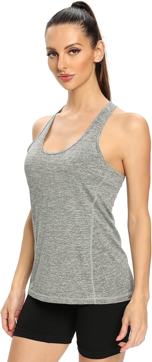 Air Curvey Workout Tank Tops for Women Yoga Racerback Tanks Athletic Quick Dry Activewear 4 Pack - Image 2