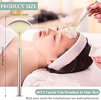 Vista 2 de Maitys 6 pinceles de máscara de abanico, herramientas aplicadoras de máscara facial con ventilador suave, brochas de maquillaje, herramientas