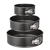 Hiware Springform Pan Set of 3 Non-stick Leakproof Round Cake Pan Set Includes 3 Pieces 6" 8" 10"