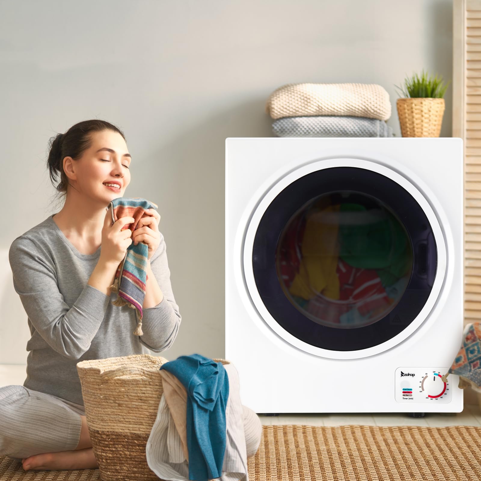 LEADZM Sèche-linge compact 850W 2.5KG évacuation portable pour appartement maison dortoir Classe énergétique C