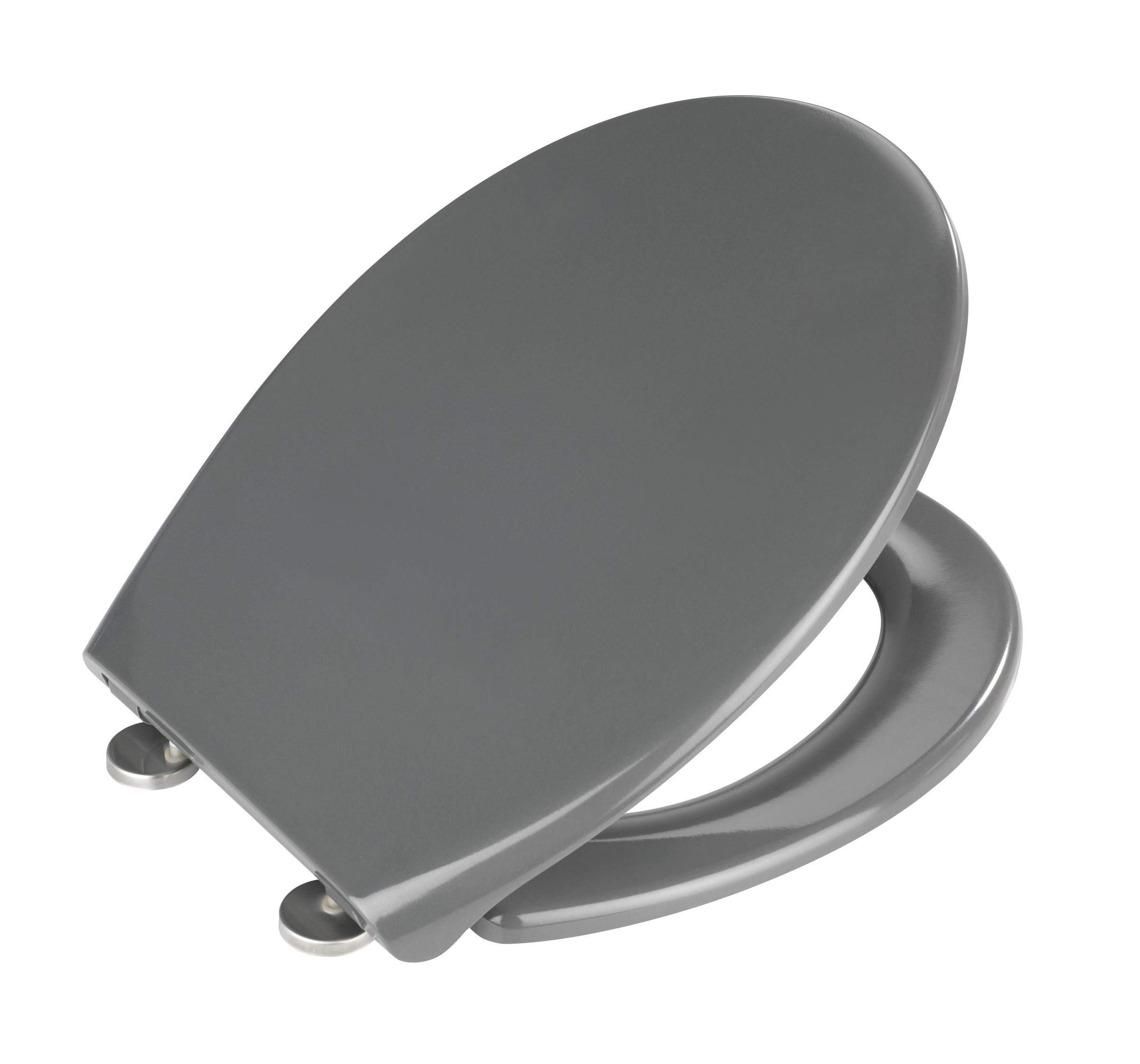 WENKO Deska sedesowa premium Samos Grey Easy Softclose, duroplast, 37,5 x 44,5 x 10 cm