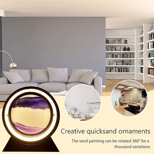 Miniatura 5 de Lámpara de decoración artística de arena móvil, luz de pintura de arena movediza giratoria de 360, arena líquida de mar profundo 3D, actividad