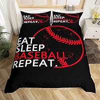 Vista 10 de Feelyou Eat Sleep - Juego de ropa de cama de baloncesto para niñas y niños, funda de edredón de baloncesto, funda de edredón para jugadores, funda