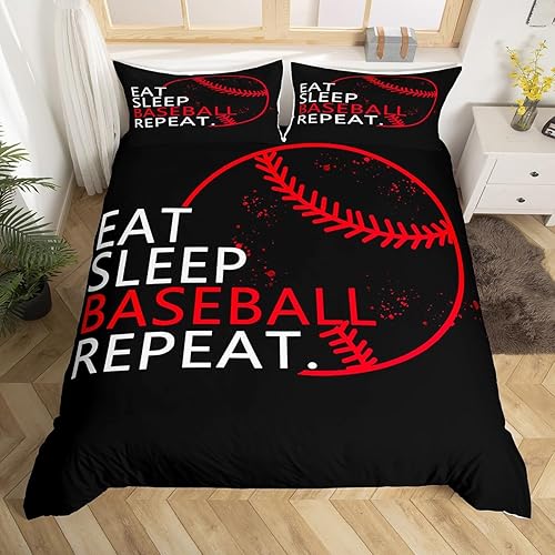 Miniatura 10 de Feelyou Eat Sleep - Juego de ropa de cama de baloncesto para niñas y niños, funda de edredón de baloncesto, funda de edredón para jugadores, funda