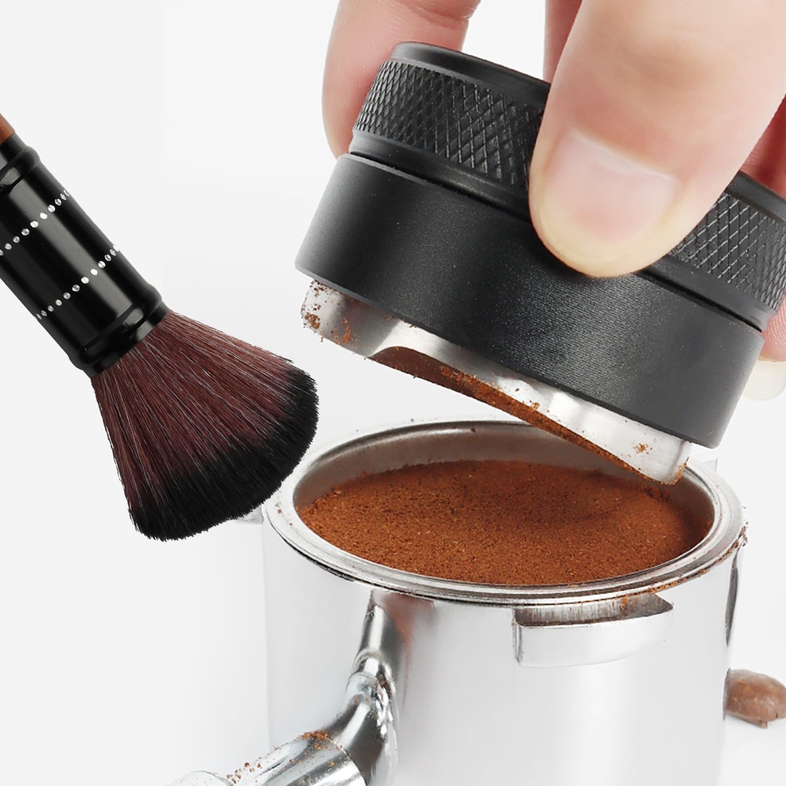 Brosse Nettoyage Café Barista - Manche Bois Avec Cordon, Brosse Moulin à Café Et Porte-Filtre
