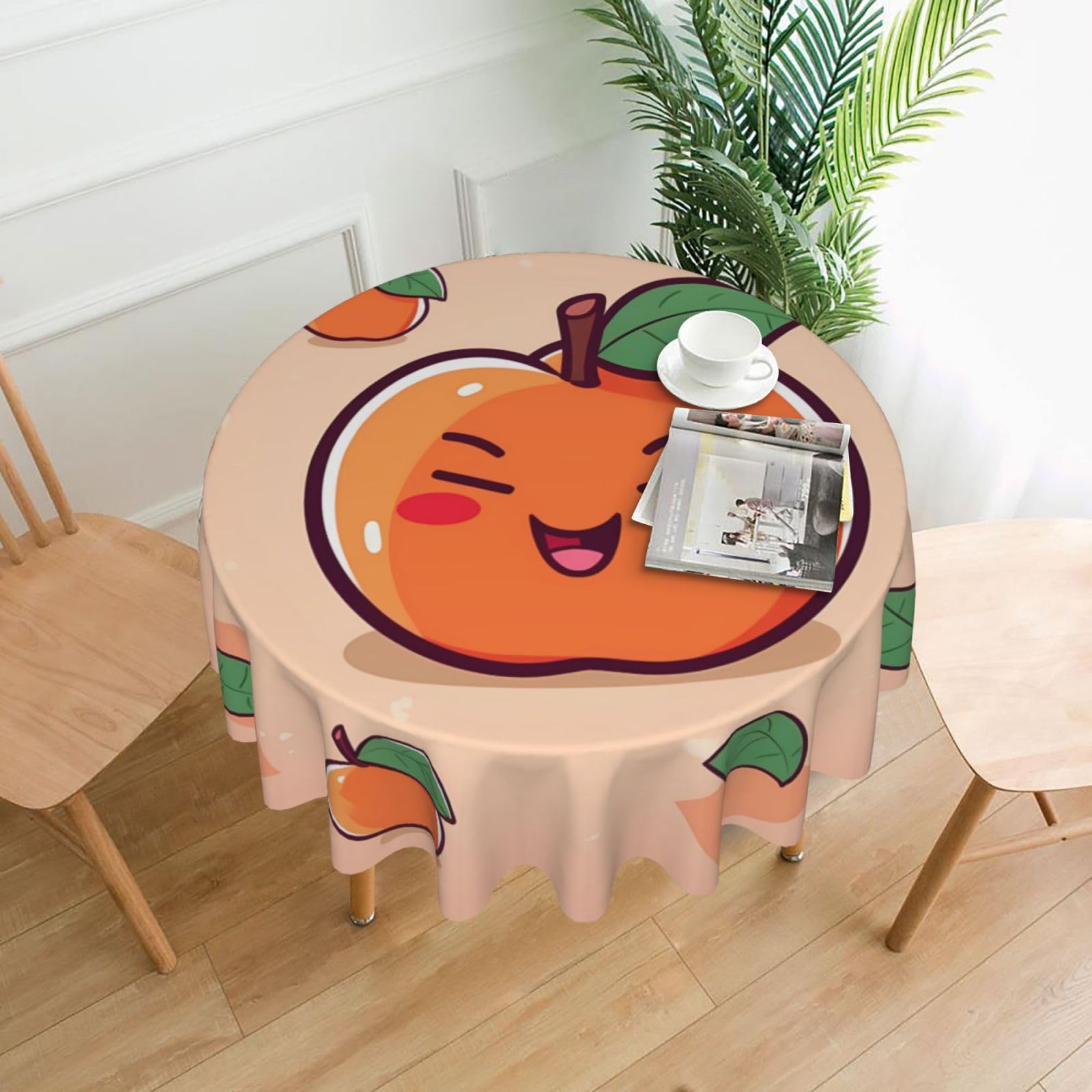 QGGHNISD Pink Peach 60 Inches Round Tablecloths, Waterproof Wrinkle Resistant Reusable Tablecloths, Suitable For Parties, Hotels, Indoor And Outdoor Table Decorations