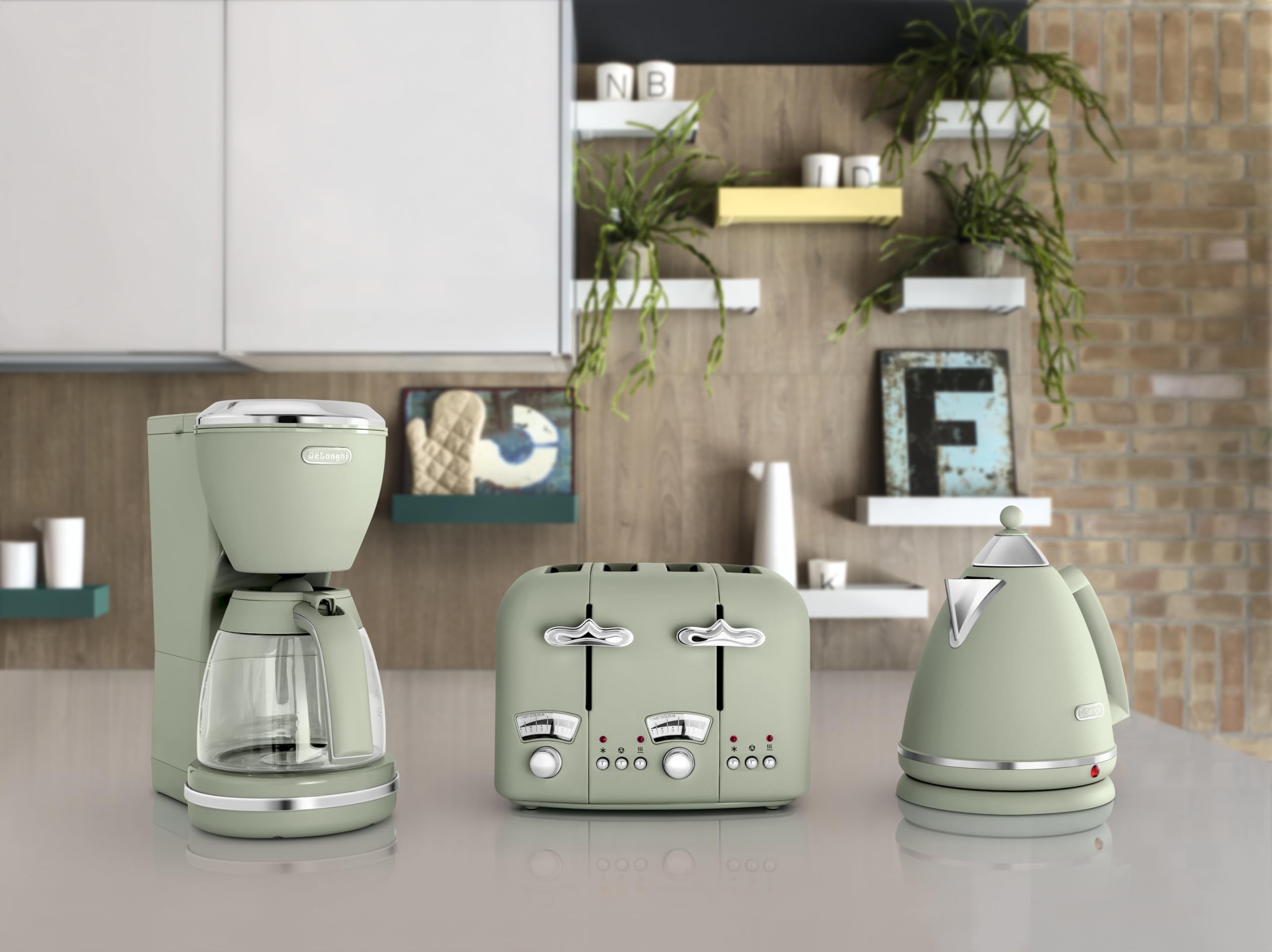 De'Longhi Argento Flora Slice Toaster Peppermint Green
