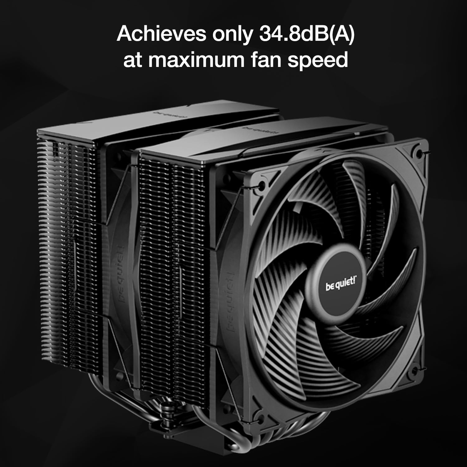 be quiet! Pure Rock Pro 3 Black CPU Air Cooler | 6 High Performance 6mm Heat Pipes with HDT Technology | 120mm Quiet PWM Fan | AMD:AM4 AM5/Intel LGA 1700/1150/1151/1200 | Black | BK042