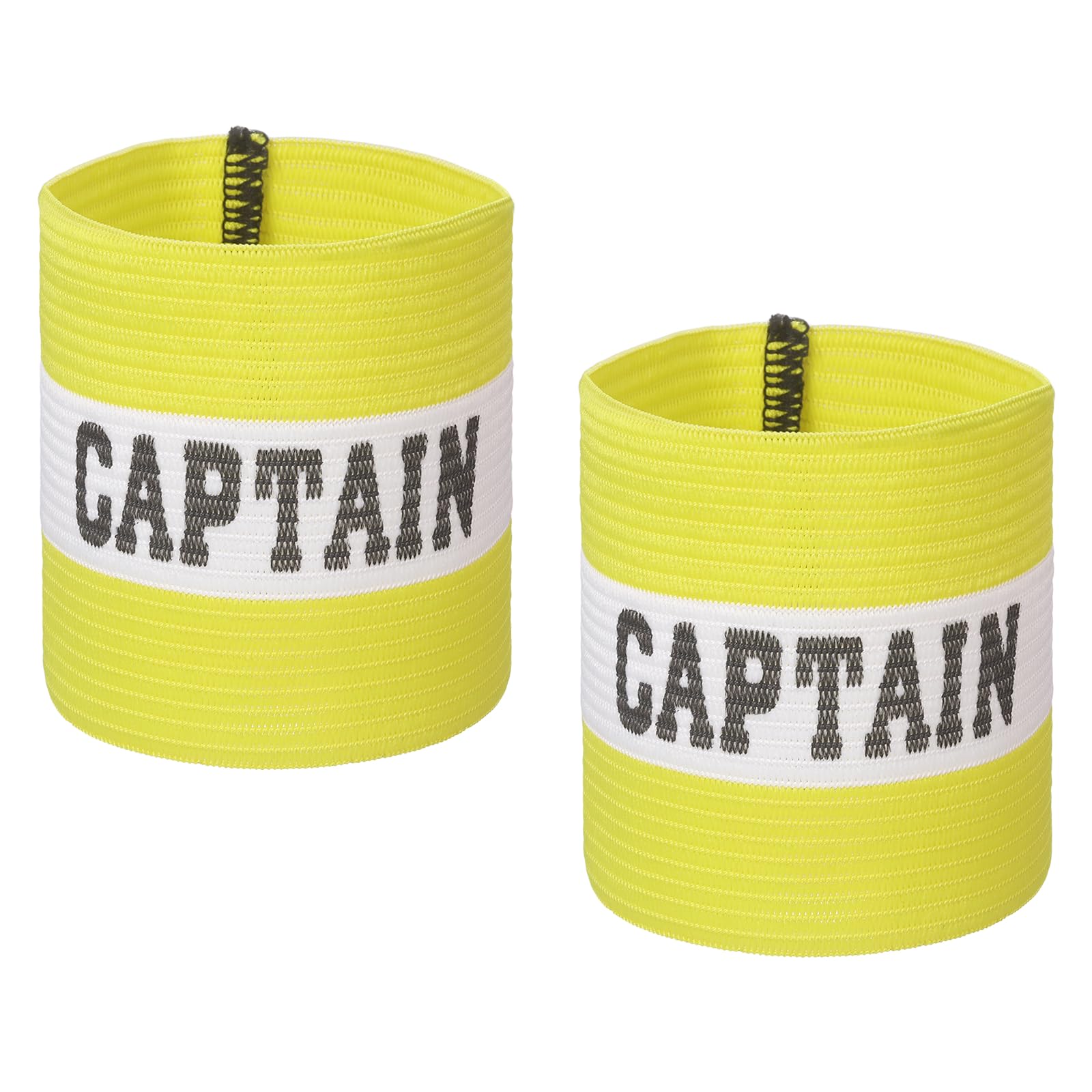 YELARXI Captain Armbands, Soccer Captain Armband Elastic Adjustable Leader Band Team Sport Bands, 2Pcs & Yellow White & 25cm - Fit for (Adult Youth Football/Basketball/Rugby Training) — image 1
