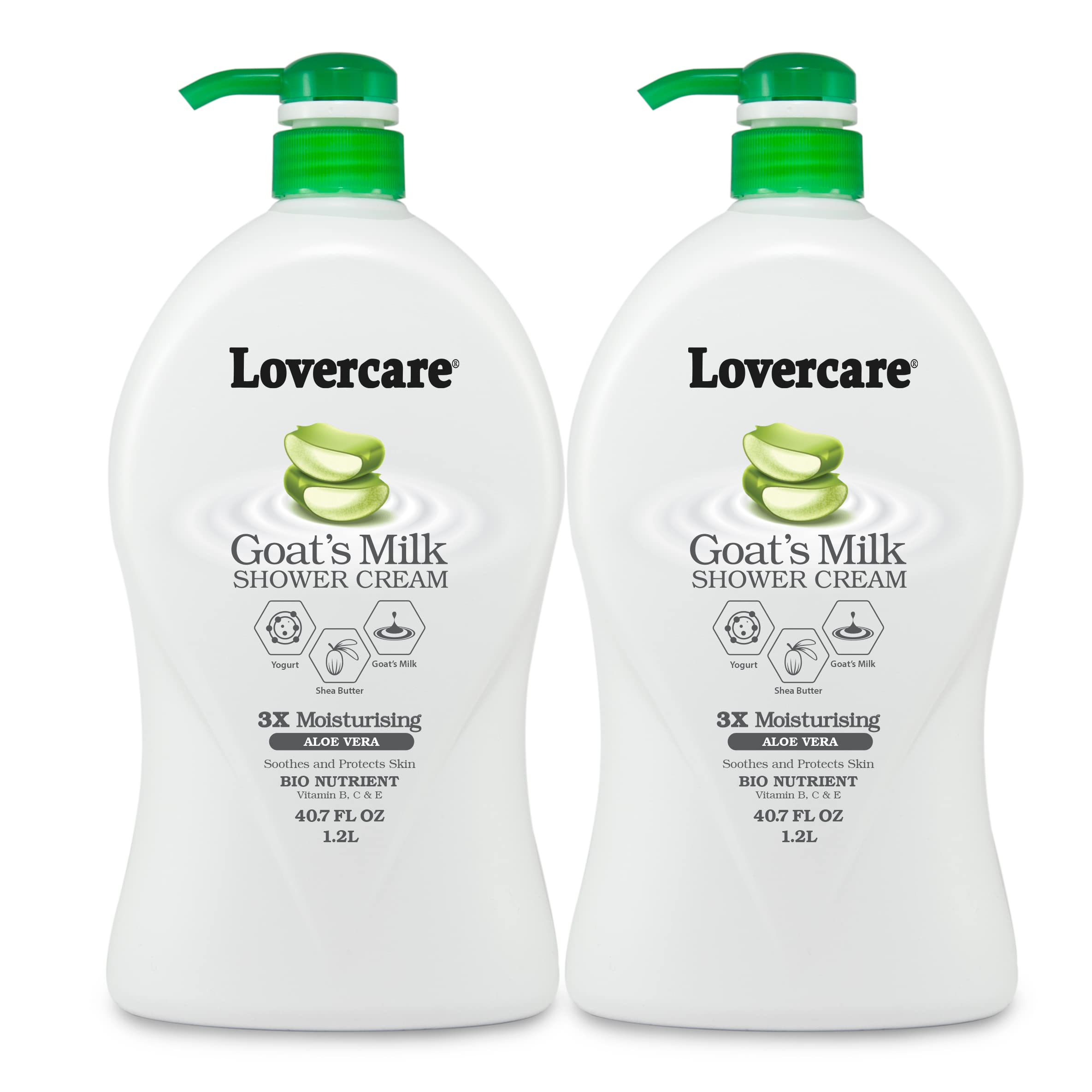 Lover's Care Goat's Milk Moisturizing Body Wash Shower Cream Royal Aloe Vera 40.7 Fl.Oz - Pack of 2…