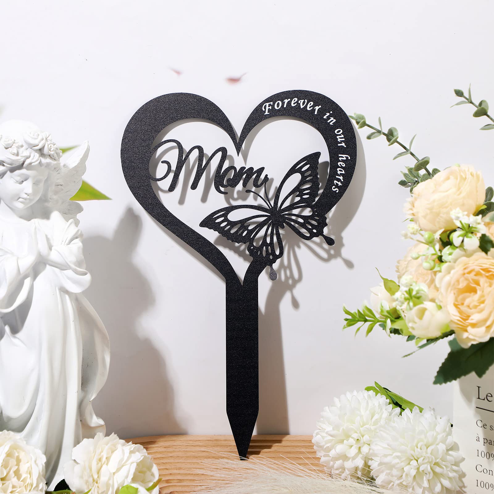 Plaque Commémorative En Fer Pour Extérieur - Coeur Et Infini Gravés "pour Toujours Dans Nos Coeurs" - Résistante Aux Intempéries - 10