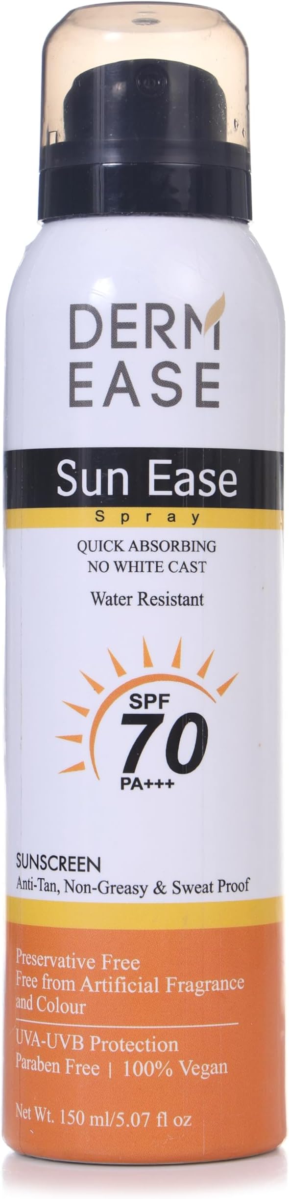 All Sunscreen SPF 70 | Sun Ease Spray 150ml | 100% Vegan UVA-UVB Protection | Quick Absorbing | No White Cast | Anti Tan | Non Greasy | Sweatproof | Paraben Free