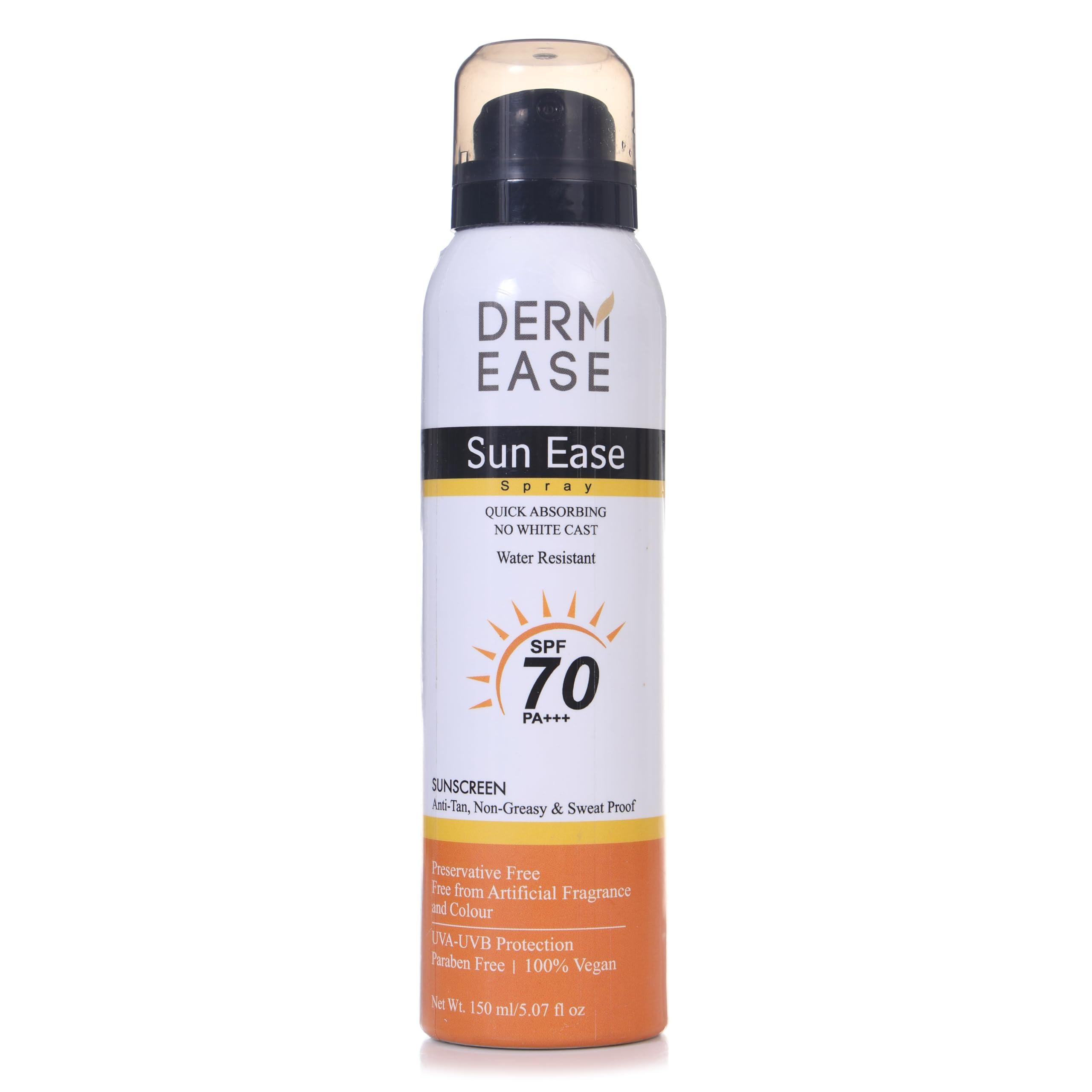 All Sunscreen SPF 70 | Sun Ease Spray 150ml | 100% Vegan UVA-UVB Protection | Quick Absorbing | No White Cast | Anti Tan | Non Greasy | Sweatproof | Paraben Free