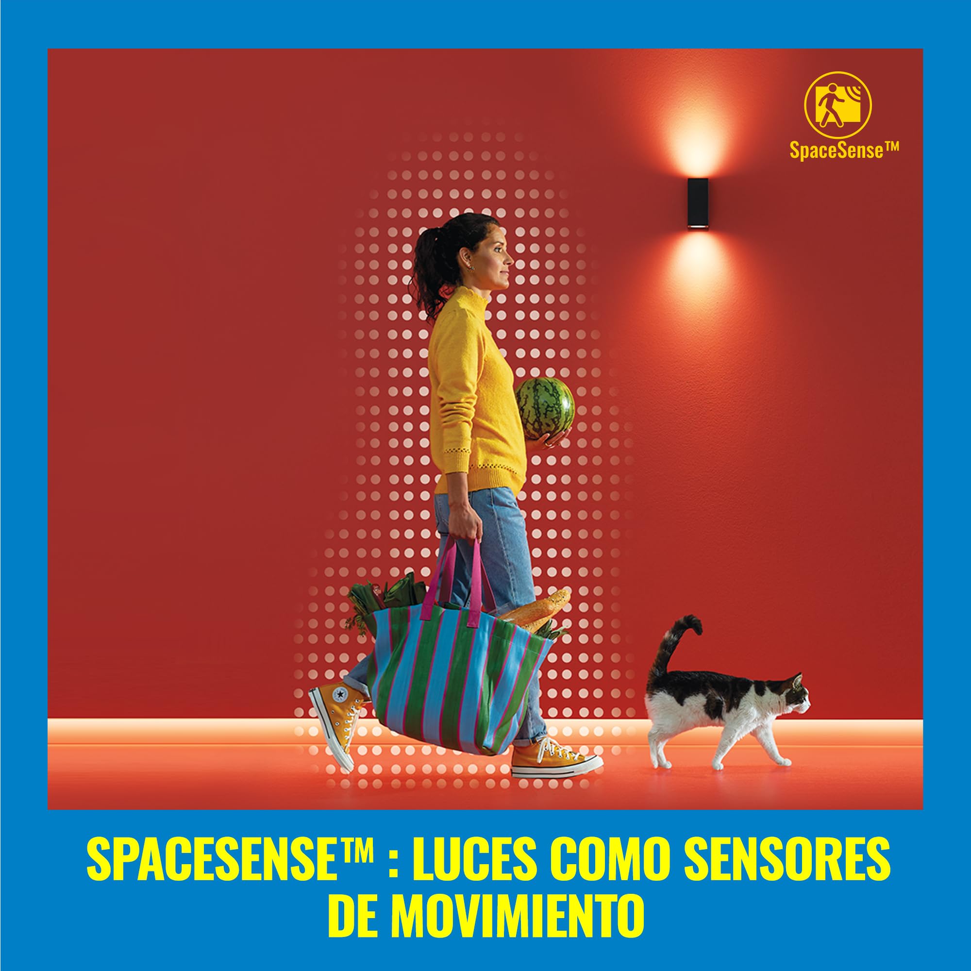 WiZ - Plafón led inteligente SuperSlim 22W a todo color, Wi-Fi, compatible con Alexa y Google Home, tecnología SpaceSense y Matter, Blanco